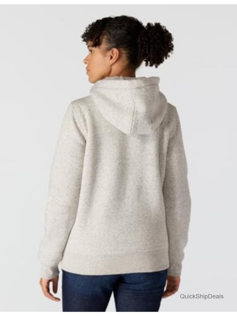 Women's Relaxed Fit Sherpa-Lined Full-Zip Sweatshirt Hoodie Long Sleeve